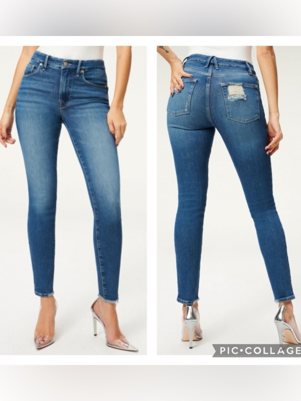 EUC Good American Good Legs Light Chew Pockets High-Rise Skinny Jeans in Blue832